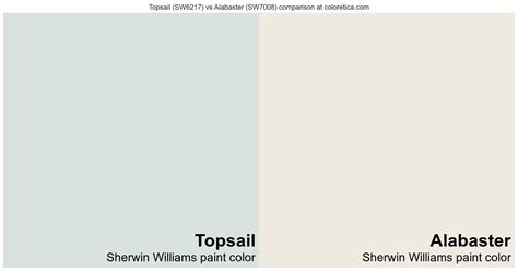 Sherwin Williams Topsail Vs Alabaster Color Side By Side