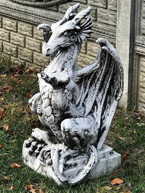 Dragon Cement Statue For Yard Art Clay Resin Dragon Sculpture Etsy