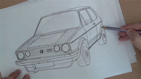 how to draw a golf gti 1983 step by step youtube