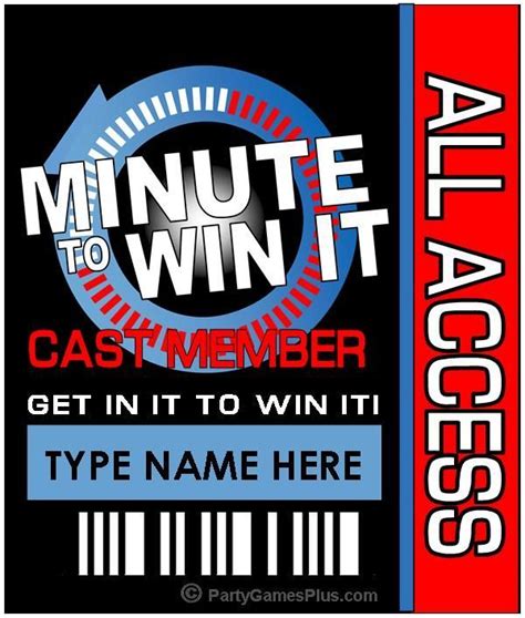 Minute To Win It Party Supplies Printables And Invitations Minute
