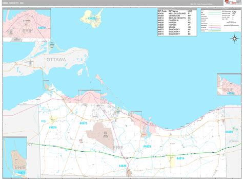 Erie County, OH Wall Map Premium Style by MarketMAPS - MapSales.com