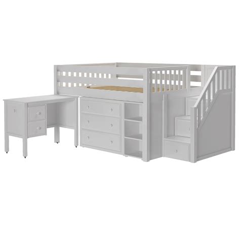 All products from loft bed with slide and tent category are shipped worldwide with no additional fees. Full Low Loft Bed with Stairs, Storage + Desk in 2020 ...