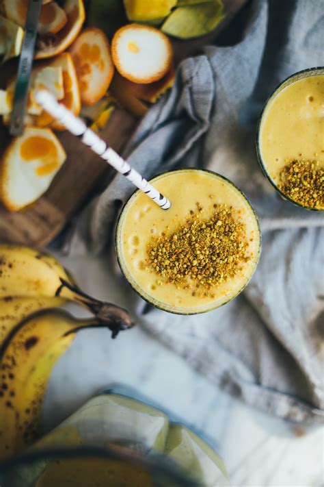 Turmeric Mango Smoothie With Bee Pollen Ginger And Maca Artofit