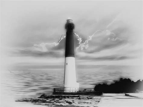 Barnegat Lighthouse In Black And White Photograph By Bill Cannon Fine