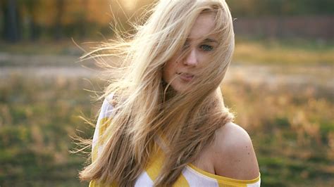 wallpaper sunlight women model blonde long hair blue eyes grass person skin autumn