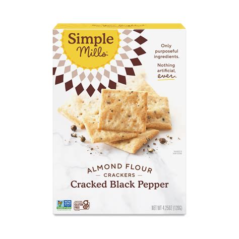 Simple Mills Cracked Black Pepper Almond Flour Crackers Thrive Market