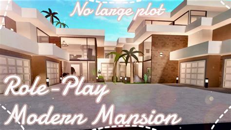 Bloxburg No Large Plot Aesthetic Role Play Modern Mansion Youtube
