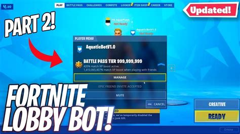 How To Get Your Own Lobby Bot In Fortnite Part 2 Season 10 Youtube