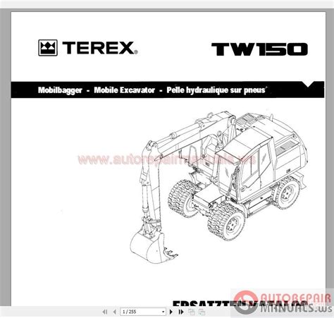 Terex Heavy Wheeled Excavators Tw 150 Part Manual Auto Repair Manual