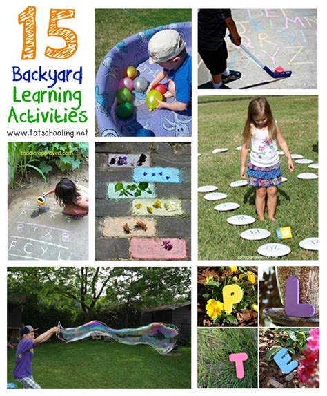 fun learning for kids: 15 Backyard Learning Activities (LOVE TO LEARN