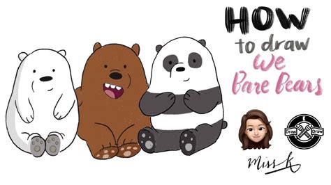 how to draw we bare bears step by step tutorial procreate youtube