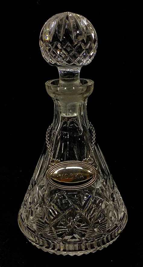 Lot 2 Vintage Cut Glass Crystal Liquor Decanters