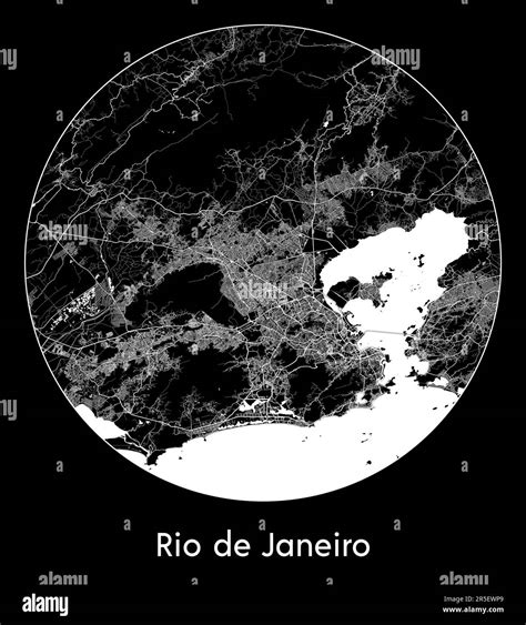 City Map Rio De Janeiro Brazil South America Vector Illustration Stock