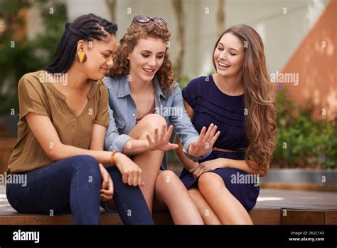 Ooh Girls Check Out This Manicure A Group Of Young Women Sitting