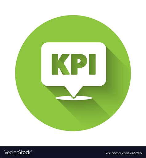 White Kpi Key Performance Indicator Icon Vector Image