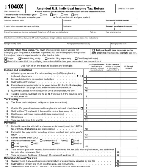 Irs Fillable Form 1040x 2020 1040 Sr Form And Instructions 1040sr