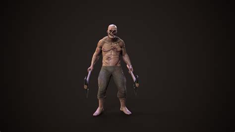 3d model zombie grade 1 vr ar low poly cgtrader