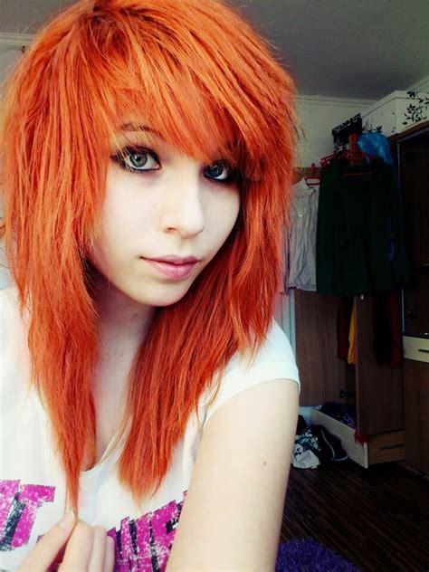 Learn everything about the orange hair trend by visiting our website. Orange emo hair | Pinned by Baki Hamma | Emo scene hair ...