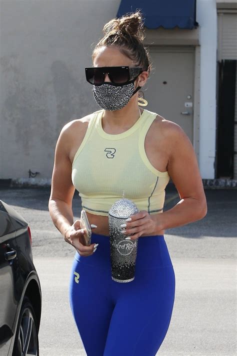 Jennifer Lopez In Blue Leggings Seen At A Gym In Miami Gotceleb