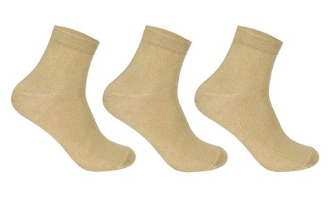 Mens Ankle Length Cotton Khaki Socks Pack Of 3free Size