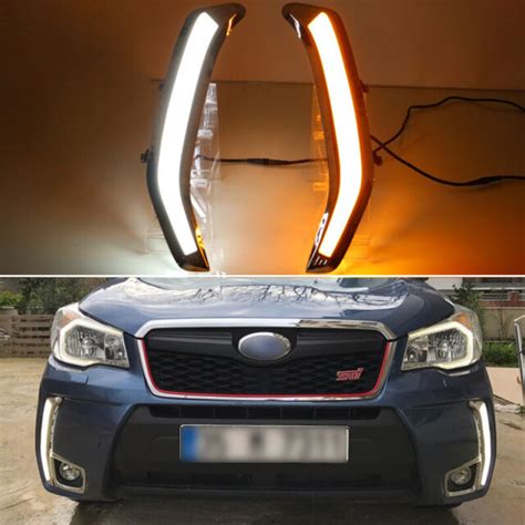 Led Drl Daytime Running Lights Fog Light Driving Bumper Fit For Subaru Forester Ebay
