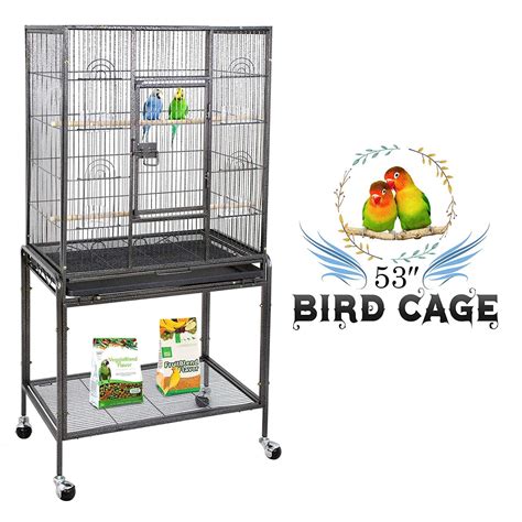 Elegant And Chic Metal Parrot Bird Cage In An Oriental Design W Handy Debris Trap Noble Pet