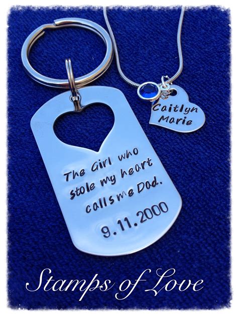 Daughter diy first fathers day gifts from baby. Great Father's Day first from baby girl. Fathers keychain ...