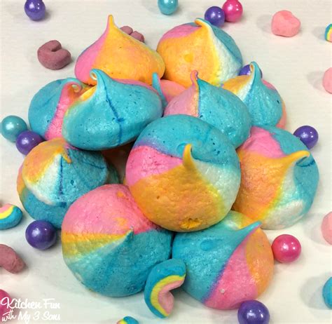 Unicorn Poop Cookies Made With Rainbow Meringues Kitchen Fun With My