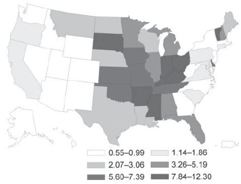Geographic Distribution Of Histoplasmosis In Persons 65 Years Of Age