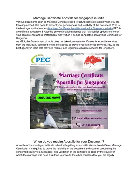 Ppt Marriage Certificate Apostille For Singapore In India Powerpoint Presentation Id 10625297