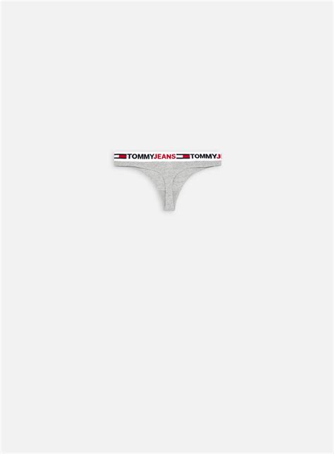 Tommy Hilfiger Underwear Logo Waistband Thong Light Grey Heather Spectrum