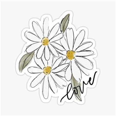 Daisies Sticker For Sale By Ktscanvases Aesthetic Stickers Floral