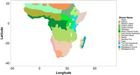 Biome Map For Sub Saharan Africa Based On Whites Vegetation Map Of Download Scientific Diagram