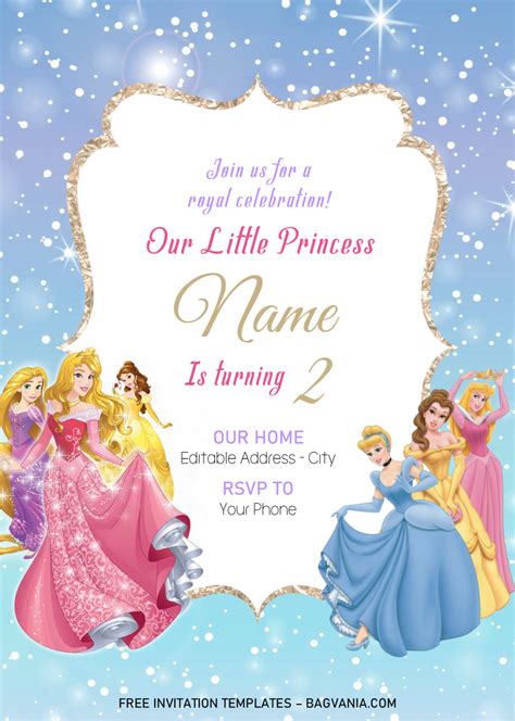 Free Printable Disney Princess Invitations Printable Word Searches