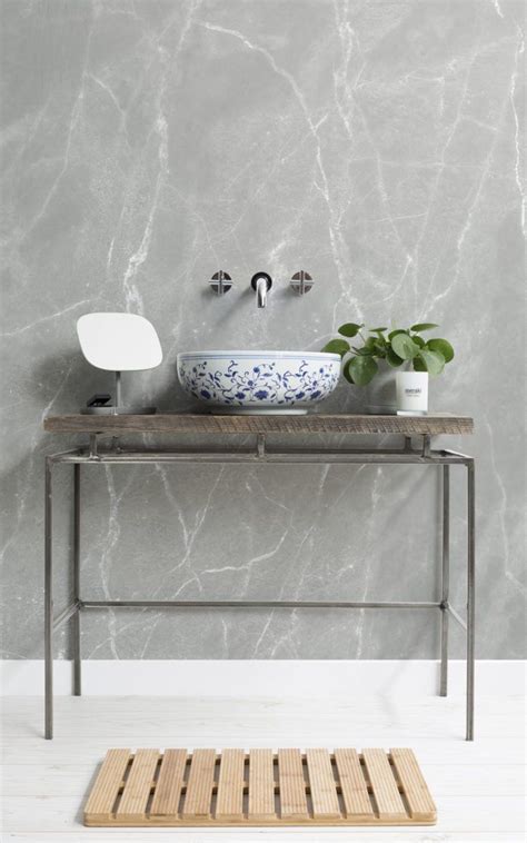 Accent wall living design ideas, pictures, remodel and. Sage Marble Effect Wallpaper Mural (With images ...