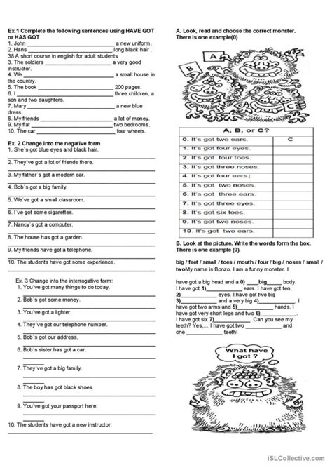 Have Got Quiz English Esl Worksheets Pdf And Doc