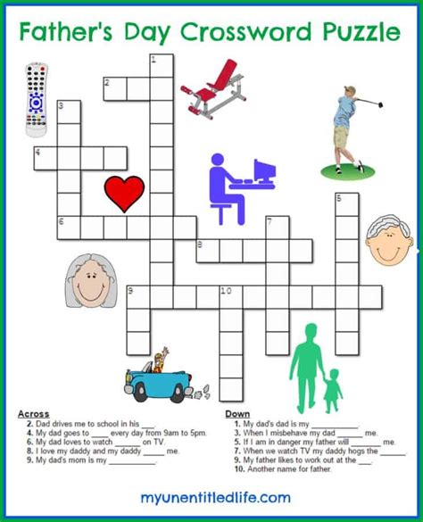 Free Printable Fathers Day Crossword Puzzle