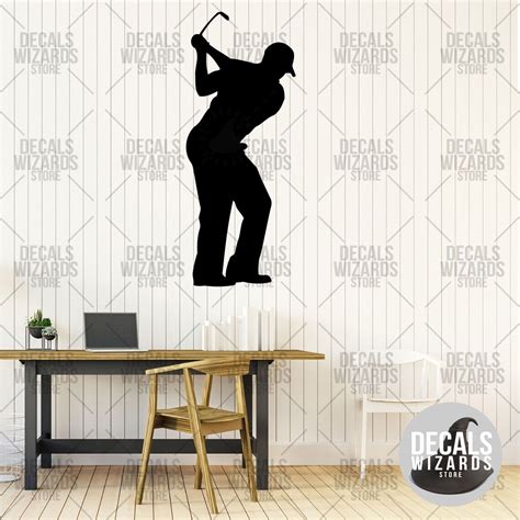 Golf Wall Decal Player Sports Wall Decal Sticker Your Etsy