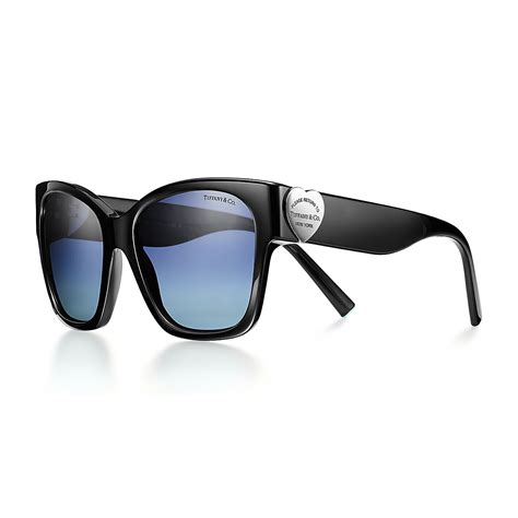 Return To Tiffany® Sunglasses In Black Acetate With Tiffany Blue® Lenses Tiffany And Co
