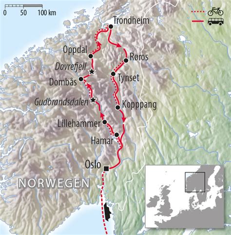 Radreise Von Oslo Nach Trondheim Bis Nach Røros Auf Dem Olavsweg