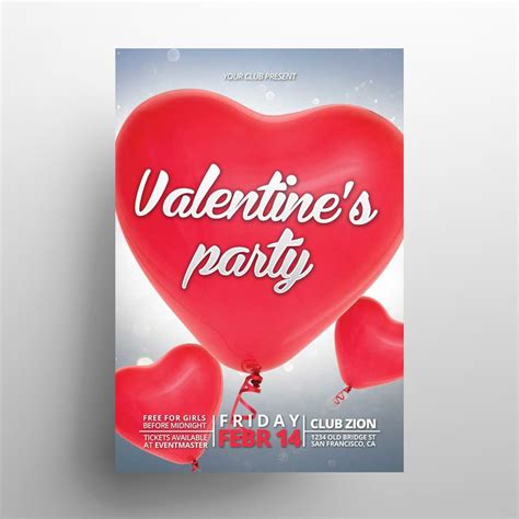 Valentines Party Freebie Psd Flyer Template Psdflyer