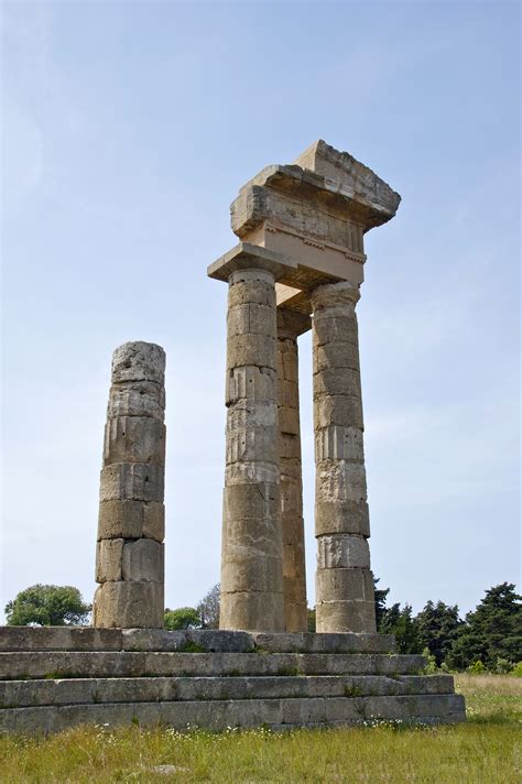 Ruins Of The Temple Of Apollo In Rhodes Greece Image Free Stock