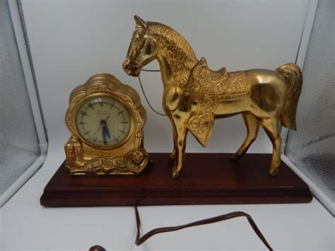 United Horse Cowboy Clock Model 315 Vintage Brass Tone Ebay