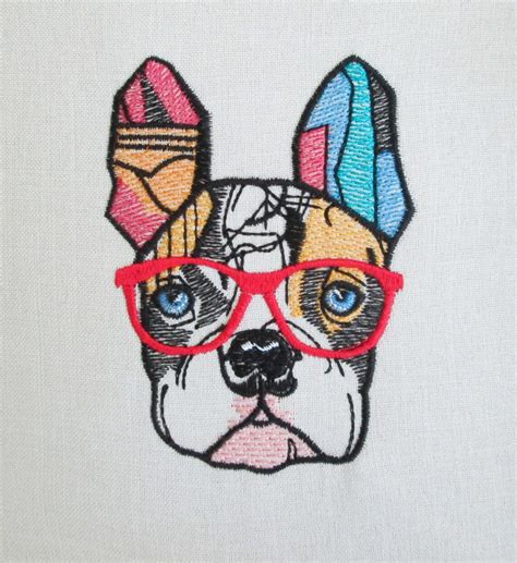 French Bulldog Machine Embroidery Design Embroidery French Etsy