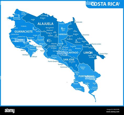 El Mapa Detallado De Costa Rica Con Regiones O Estados Y Ciudades
