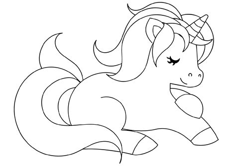 Baby Unicorn Coloring Pages For Kids Coloring And Drawing