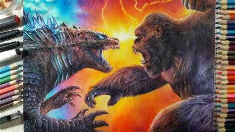 Drawing Godzilla Vs Kong Fame Art Youtube