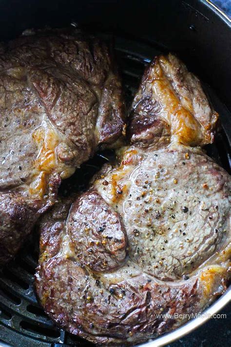fryer steak air recipe steaks sirloin ribeye rib eye beef cooked making dinner