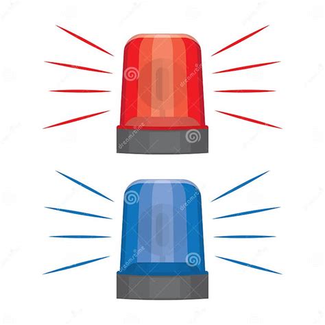 Blue And Red Flashing Warning Lights And Sirens Stock Vector