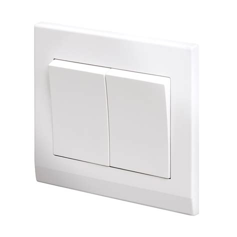 Simplicity Mechanical Light Switch 2 Gang White Retrotouch Designer